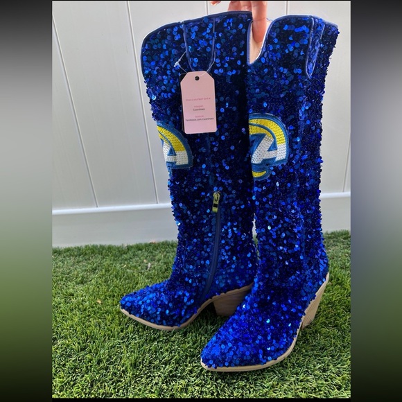 Women's Los Angeles Rams Knee-High Sequin Boots